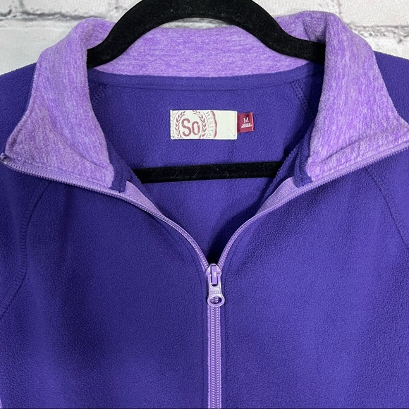 §🌼3/$30🌼SO Purple Half Zip Pullover Sweater Size Medium - Picture 6 of 14
